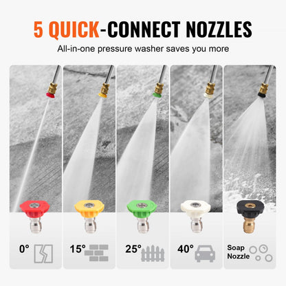 170B - High-Pressure Washer 3500 PSI with 5 Nozzle Set & Sturdy Cart