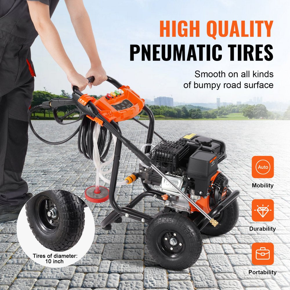 170B - High-Pressure Washer 3500 PSI with 5 Nozzle Set & Sturdy Cart
