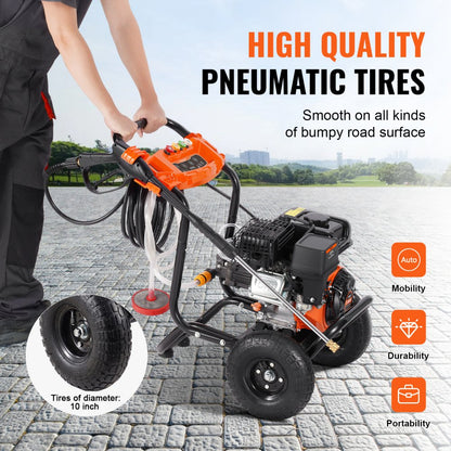 170B - High-Pressure Washer 3500 PSI with 5 Nozzle Set & Sturdy Cart