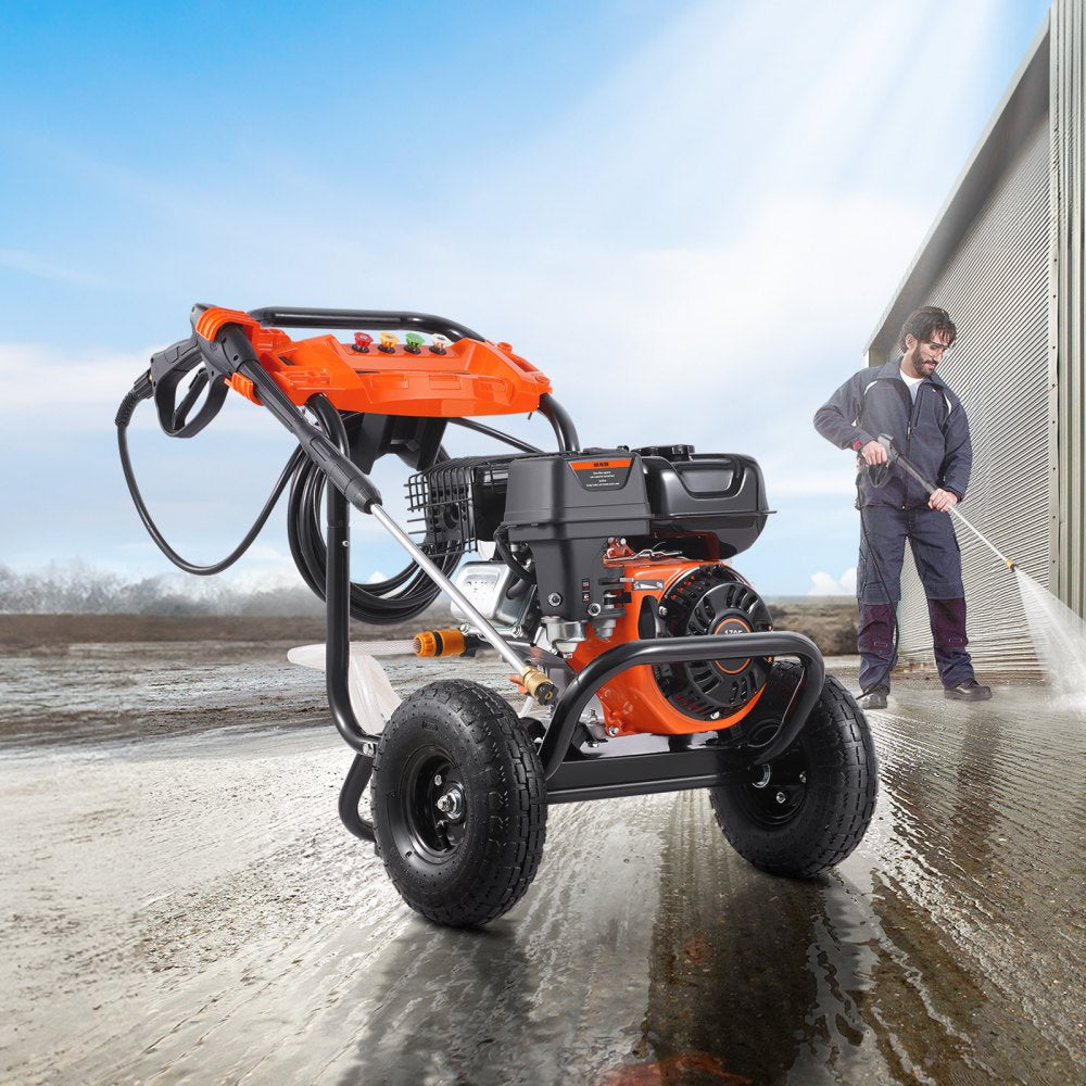 170B - High-Pressure Washer 3500 PSI with 5 Nozzle Set & Sturdy Cart