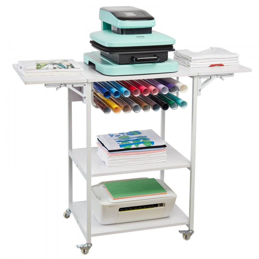 C20240613W-01 - VEVOR 3-Tier Heat Press Table with Rolling Storage Solution