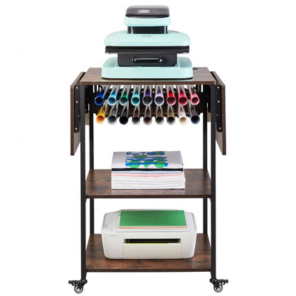 C20240613W-02 - Movable 3-Tier Heat Press Table with 18 Vinyl Holders