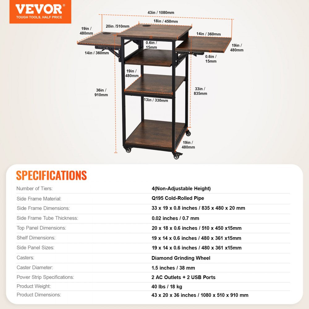 C20240613W-05 - VEVOR Multi-Layer Heat Press Table with Charging Station