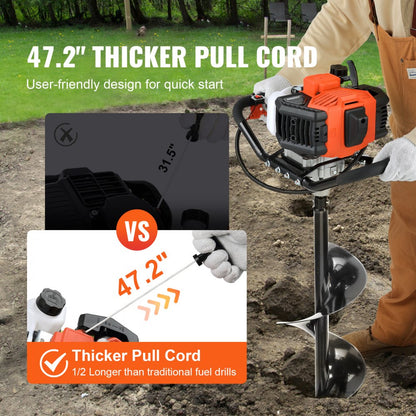 D52-F - 52CC Gas Powered Post Hole Digger for Tough Soil