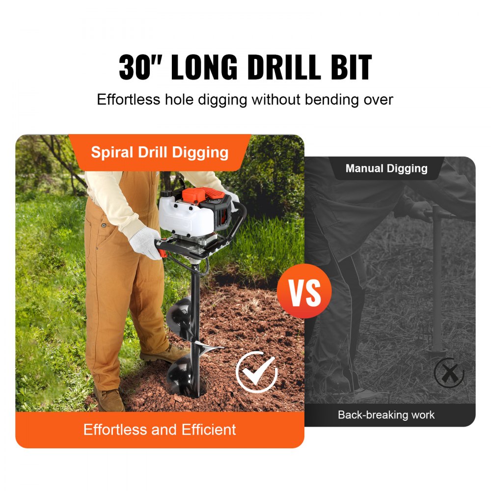 D52-F - 52CC Gas Powered Post Hole Digger for Tough Soil