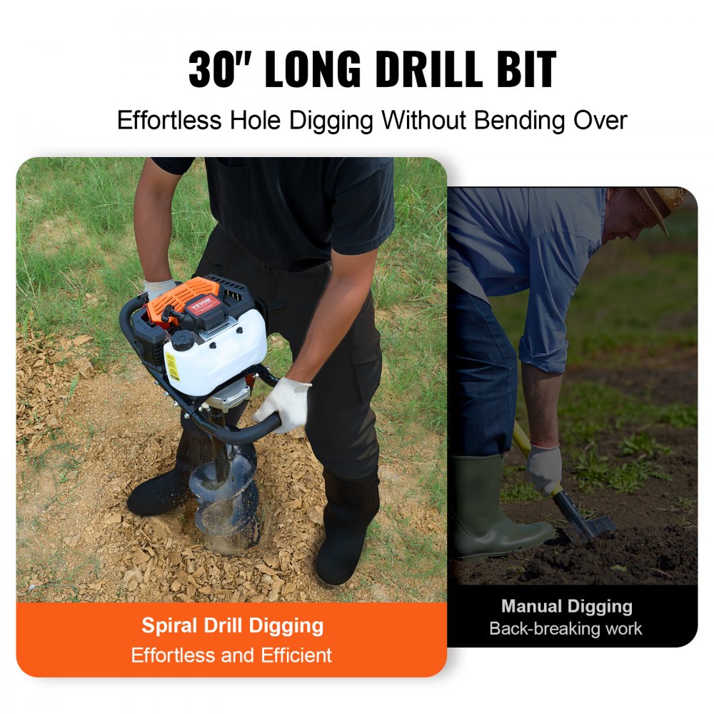 D52-F - Powerful VEVOR Post Hole Digger with Anti-Vibration Handle