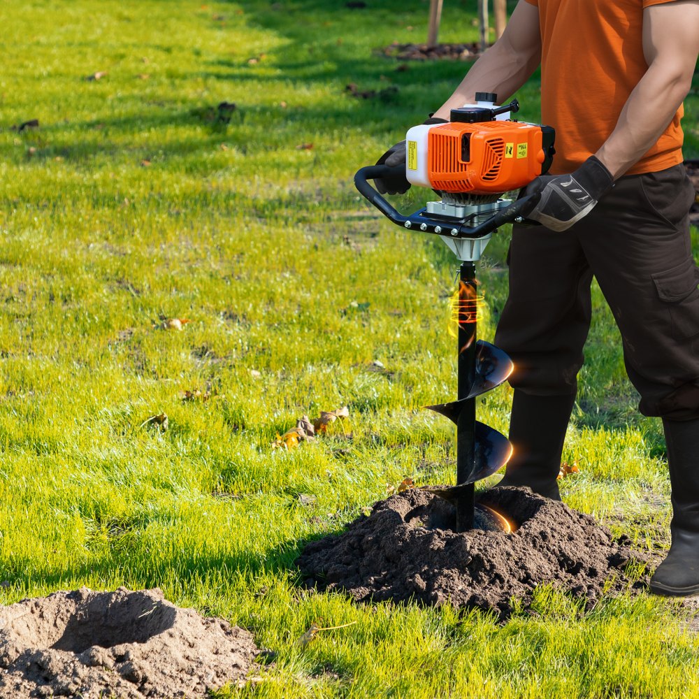 D58-A - VEVOR 63CC Post Hole Digger with 8” Bit & Comfort Grip