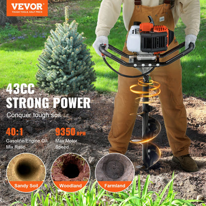 D43-F - Gas-Powered Post Hole Digger for Tough Terrain, 36-Inch Depth