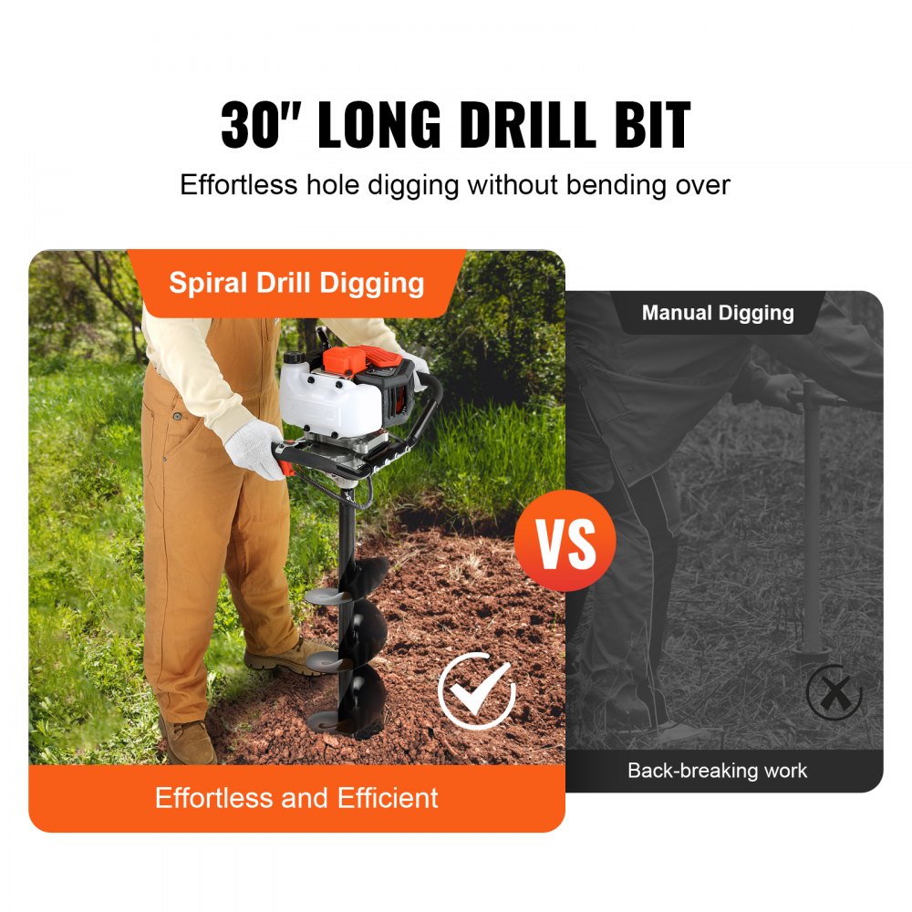 D43-F - Gas-Powered Post Hole Digger for Tough Terrain, 36-Inch Depth