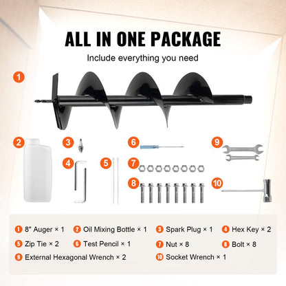 D43-F - Gas-Powered Post Hole Digger for Tough Terrain, 36-Inch Depth