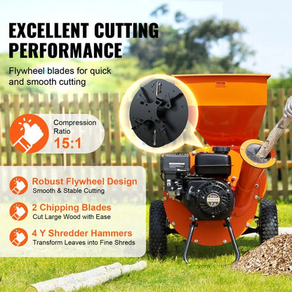 GCS100 - Powerful 212CC Heavy-Duty Chipper for Chipping, Shredding & Mulching