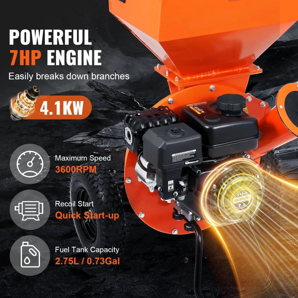 GCS100 - Powerful 212CC Heavy-Duty Chipper for Chipping, Shredding & Mulching