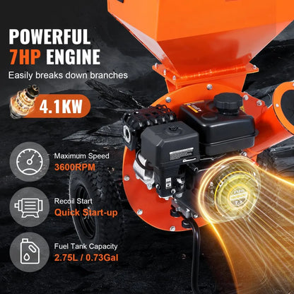 GCS100 - Powerful 212CC Heavy-Duty Chipper for Chipping, Shredding & Mulching