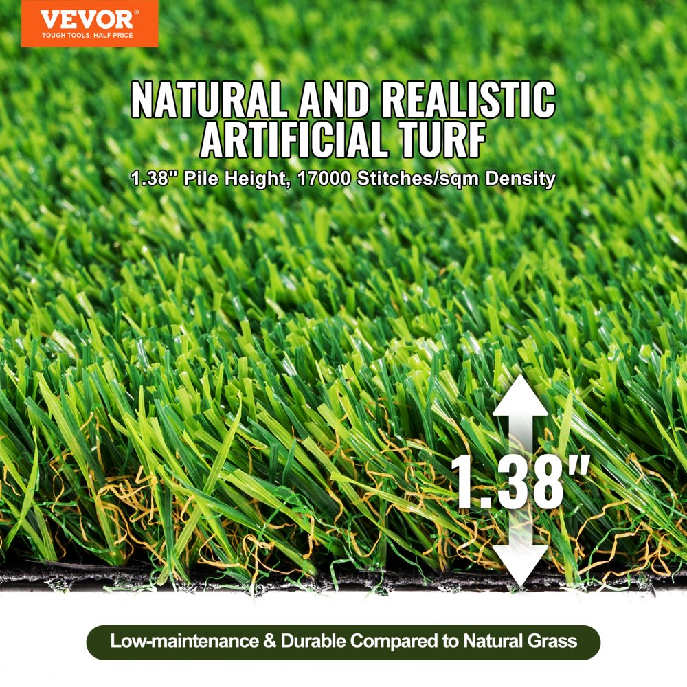 YHM-3-5 - 3x5 ft Durable Artificial Grass Rug, Soft & UV-Resistant