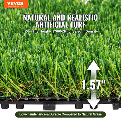 YH30*30-9 - Durable 12"x12" VEVOR Interlocking Artificial Grass Tile Set
