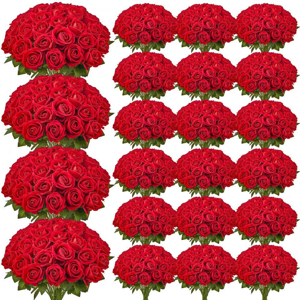 JNR-RED-500 - 500 Pcs 20" Faux Roses Bouquet for Home & Event Decor