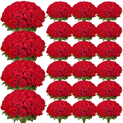 JNR-RED-500 - 500 Pcs 20" Faux Roses Bouquet for Home & Event Decor