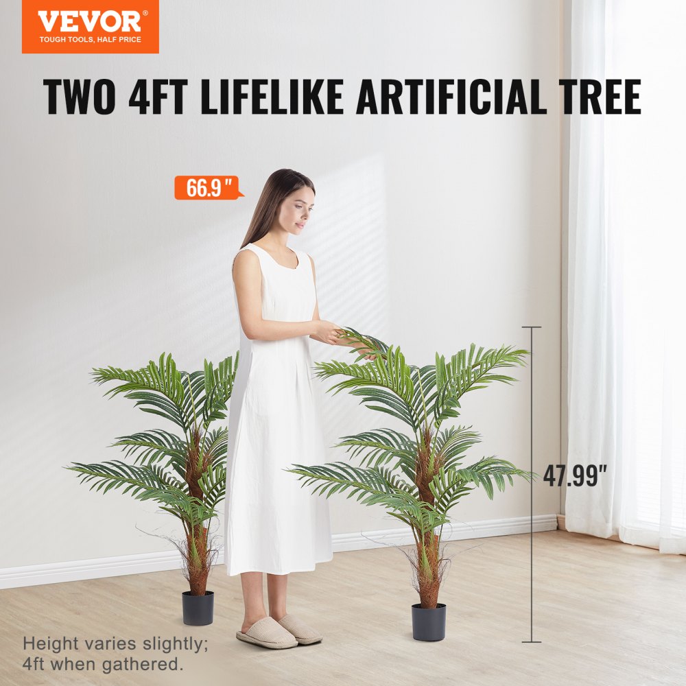 LY-SS-001 - 4FT Lifelike Artificial Palm Tree for Indoor/Outdoor Decor