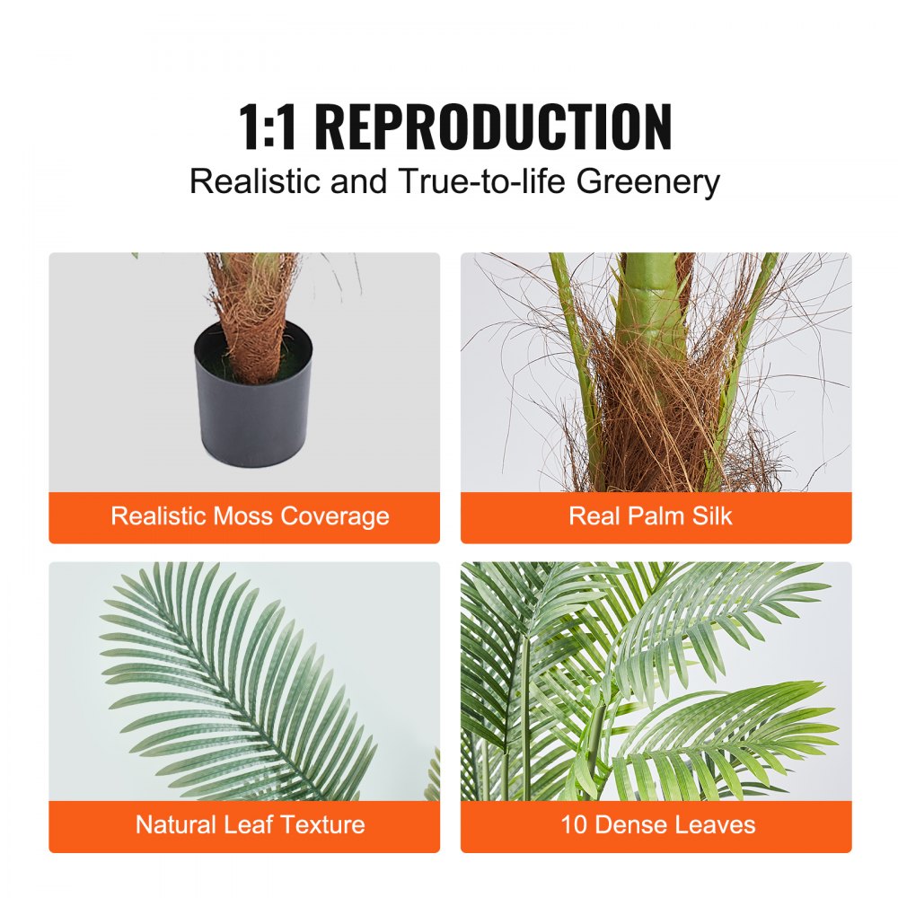 LY-SS-001 - 4FT Lifelike Artificial Palm Tree for Indoor/Outdoor Decor