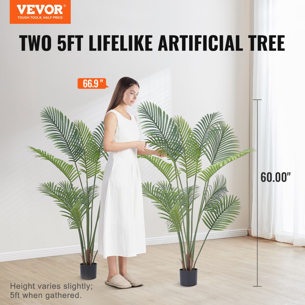 LY-SS-002 - 5FT Faux Palm Tree, Waterproof & Realistic Design