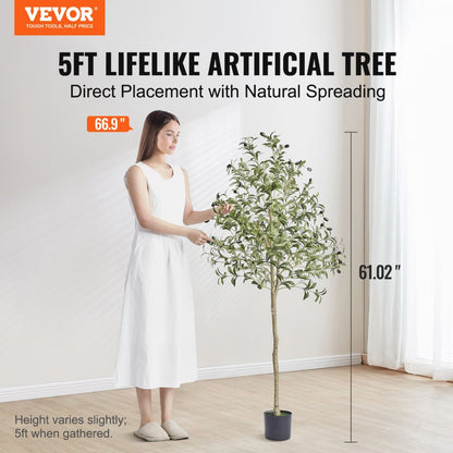 FH-GL150 - 5 FT Lifelike Olive Tree, Ideal for Indoor/Outdoor Decor