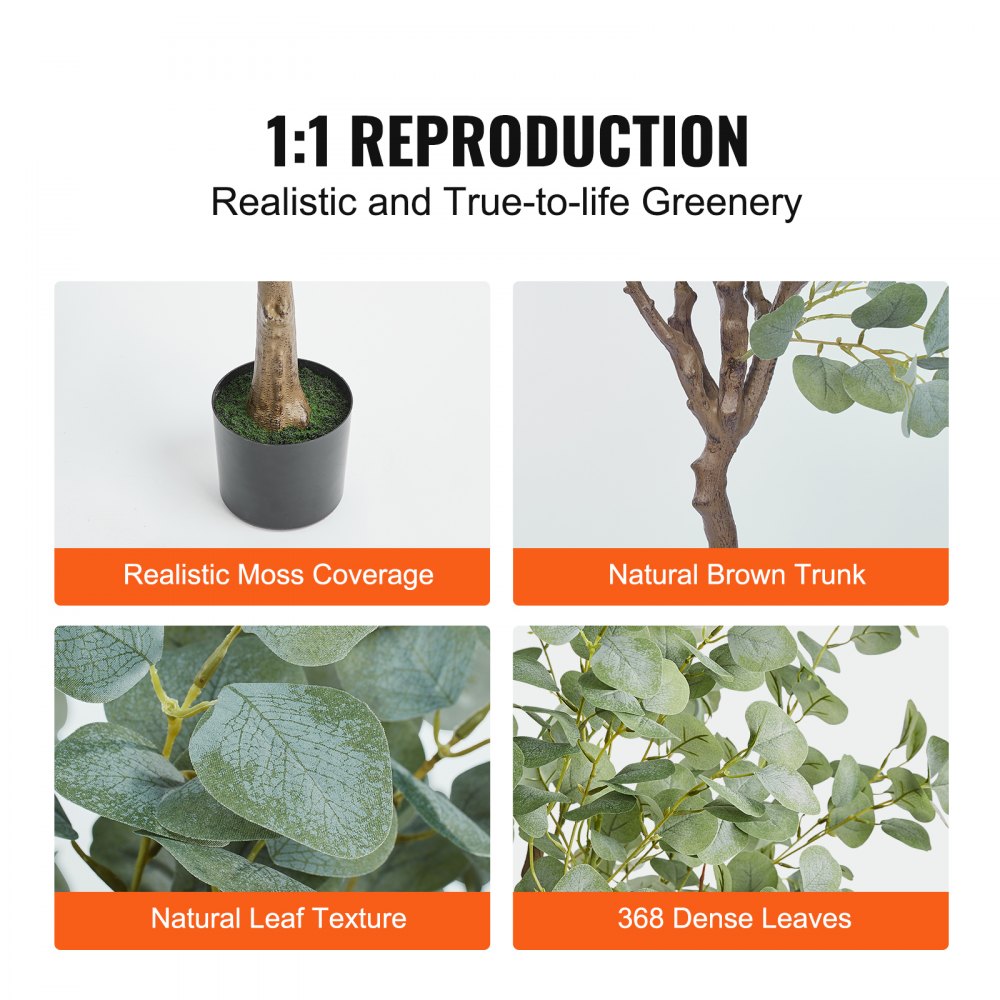 FH-YJL180 - Realistic Waterproof Eucalyptus Tree for Indoor/Outdoor Use