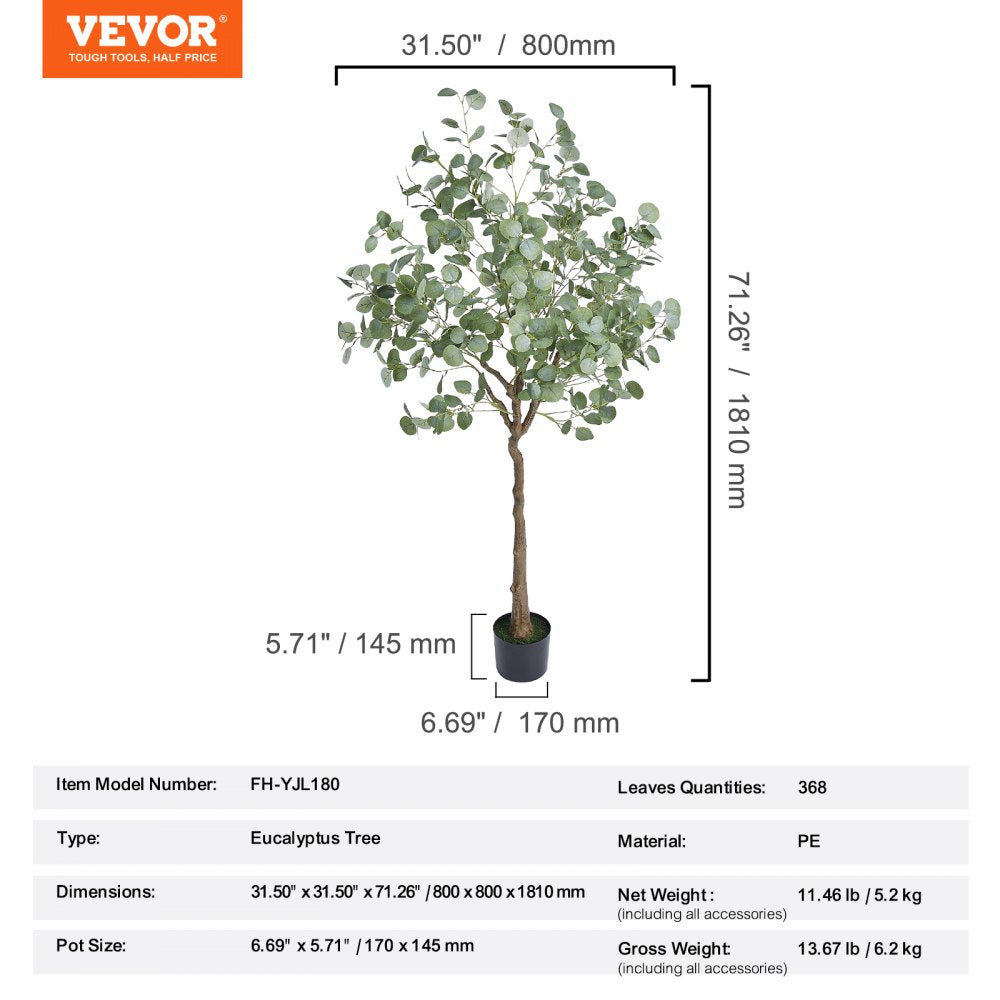 FH-YJL180 - Realistic Waterproof Eucalyptus Tree for Indoor/Outdoor Use