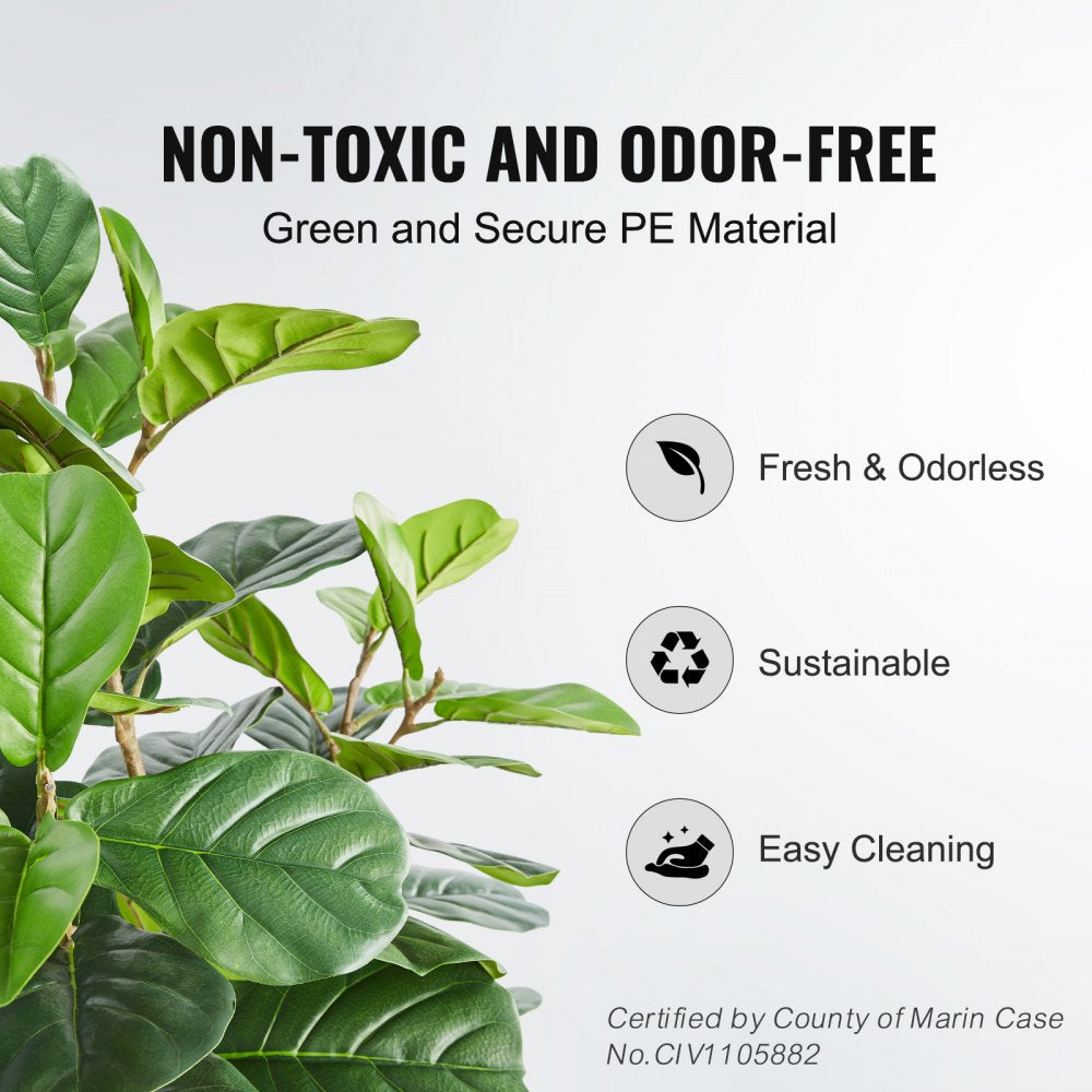 FH-QYR180 - 6ft Lifelike Fiddle Leaf Fig Tree for Low-Light Areas