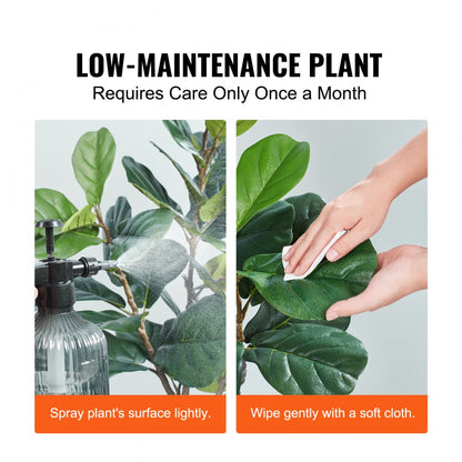 FH-QYR180 - 6ft Lifelike Fiddle Leaf Fig Tree for Low-Light Areas
