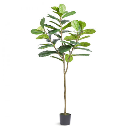 FH-QYR180 - 6ft Lifelike Fiddle Leaf Fig Tree for Low-Light Areas