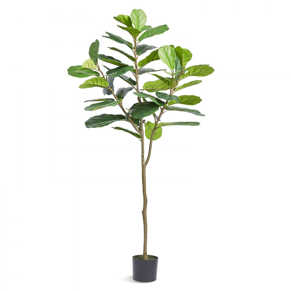FH-QYR180 - 6ft Lifelike Fiddle Leaf Fig Tree for Low-Light Areas