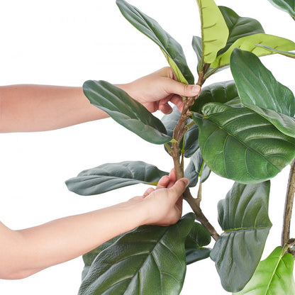 FH-QYR180 - 6ft Lifelike Fiddle Leaf Fig Tree for Low-Light Areas