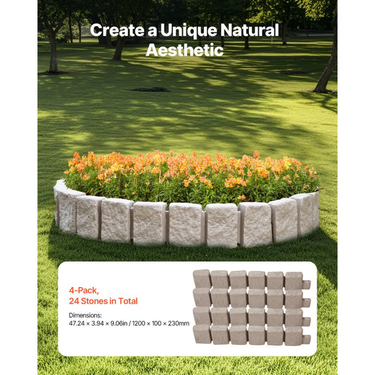 Dahaoweilan（JXY） - Lifelike Stone Landscape Edging, 47.24 in Long