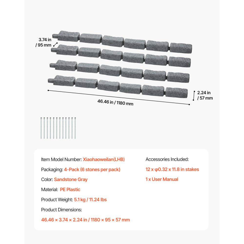Xiaohaoweilan（LHB） - Lifelike PE Stone Edging for Gardens & Pathways