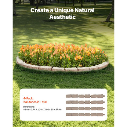Xiaohaoweilan（JXY） - PE Faux Stone Landscape Edging, 46.46 x 3.74 in