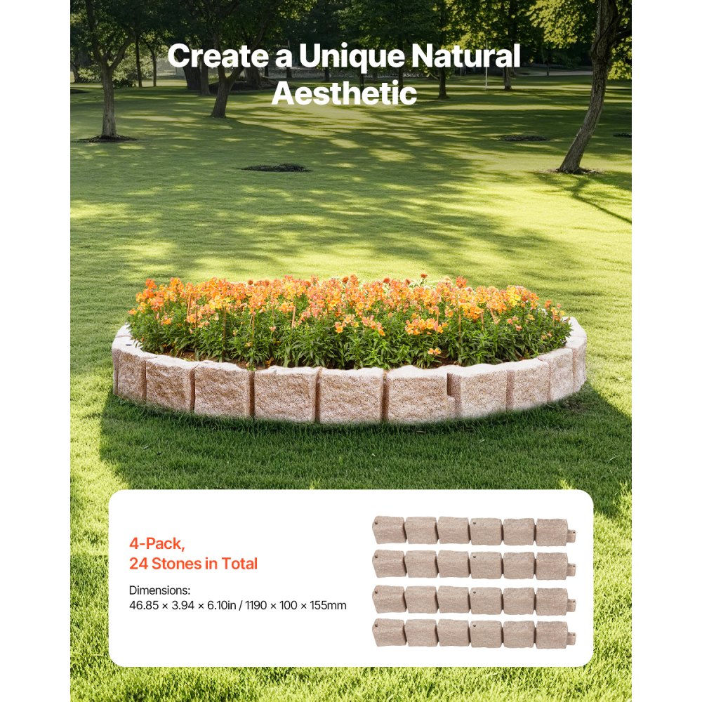 Zhonghaoweilan (HJZ) - Lifelike Faux Stone Edging for Gardens & Pathways