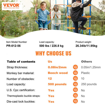 PR-012-56 - 2 x 56 ft Ninja Warrior Course for Family Fun