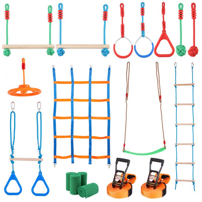 PR-012-65 - Adjustable Ninja Warrior Course 2 x 65 ft for Active Kids