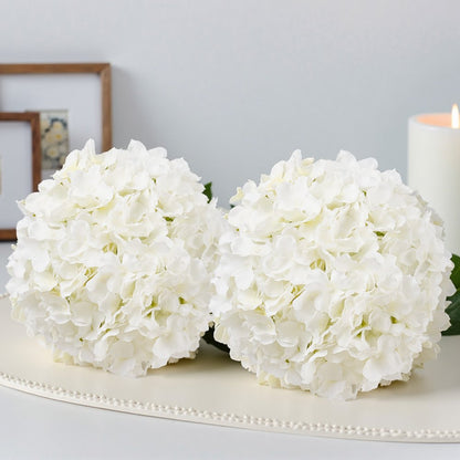 JNX002 - 205 Pcs 9.8" White Silk Hydrangeas for Elegant Decor