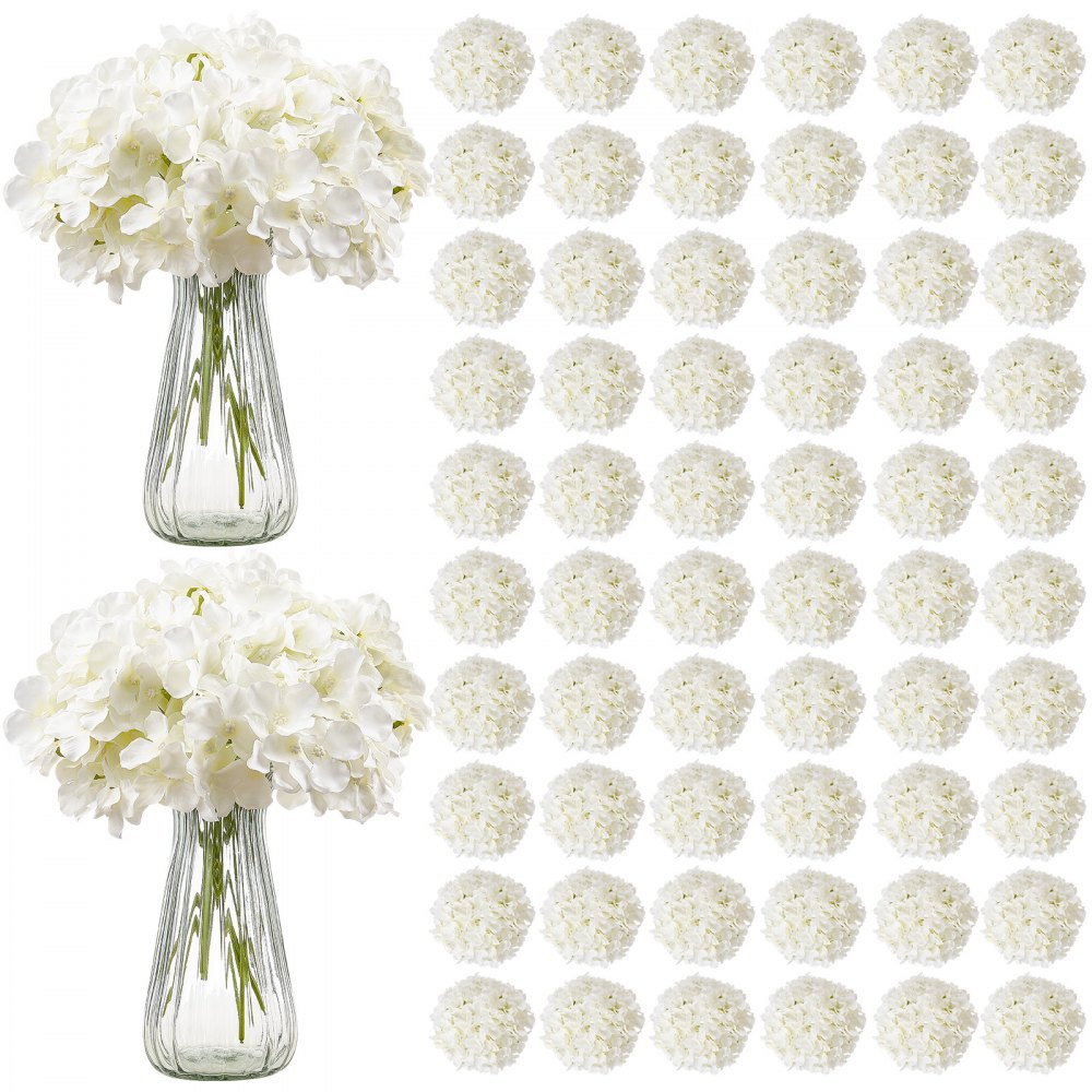 JNX002 - 205 Pcs 9.8" White Silk Hydrangeas for Elegant Decor