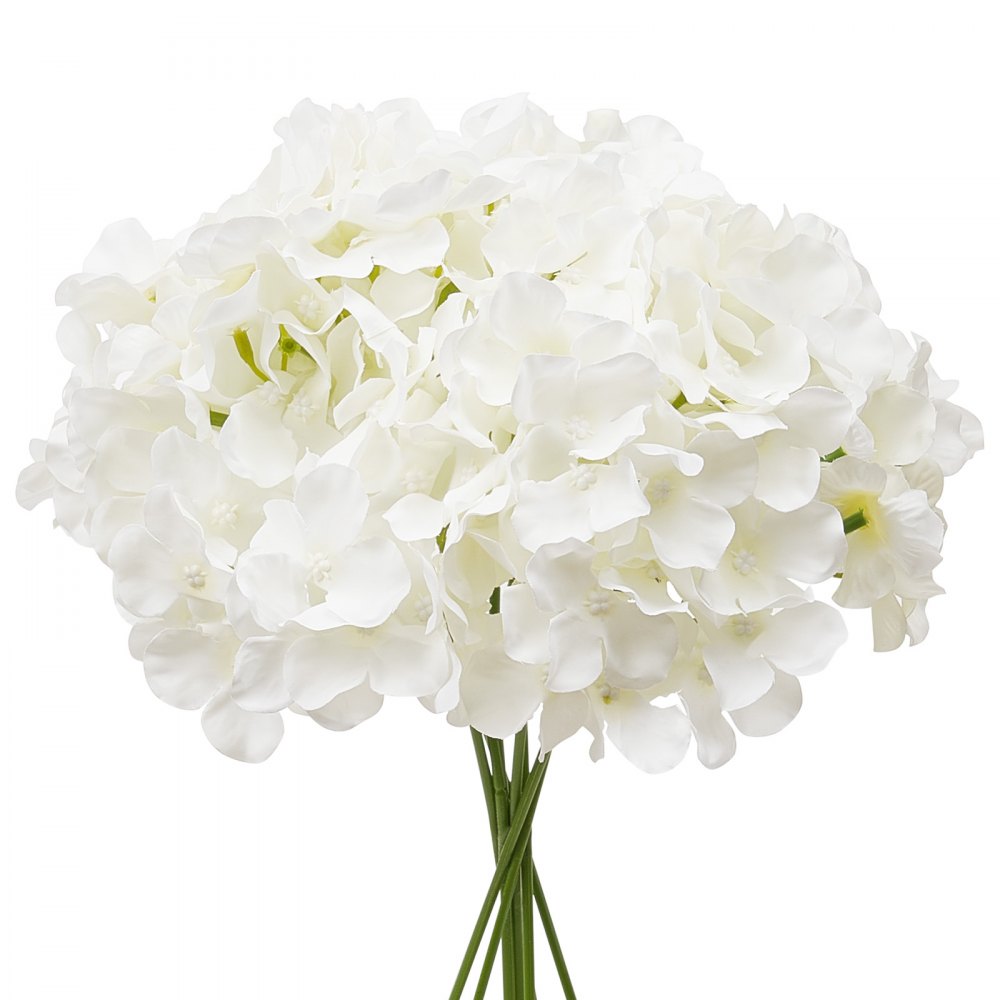 JNX003 - 305 Pcs 9.8" White Silk Hydrangea Bouquet for Weddings & Decor