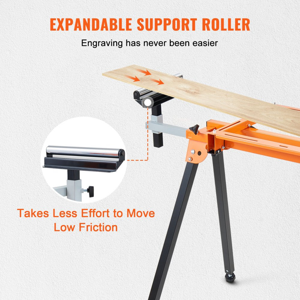 010137443947 - Heavy-Duty 79in Miter Saw Stand for 330 lbs Support