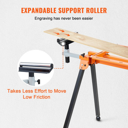 010137443947 - Heavy-Duty 79in Miter Saw Stand for 330 lbs Support