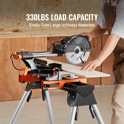 26531 - Adjustable Miter Saw Stand, 330lbs Capacity for Ergonomic Cutting
