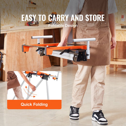 26036 - Collapsible Miter Saw Stand with Adjustable Arms for Precision Cuts