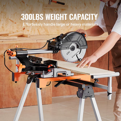 26036 - Collapsible Miter Saw Stand with Adjustable Arms for Precision Cuts
