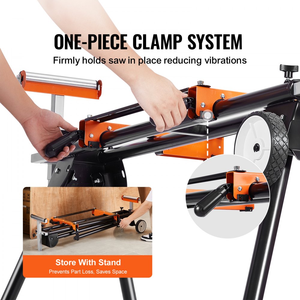 27200 - Collapsible Miter Saw Stand with Adjustable Height and Wheels