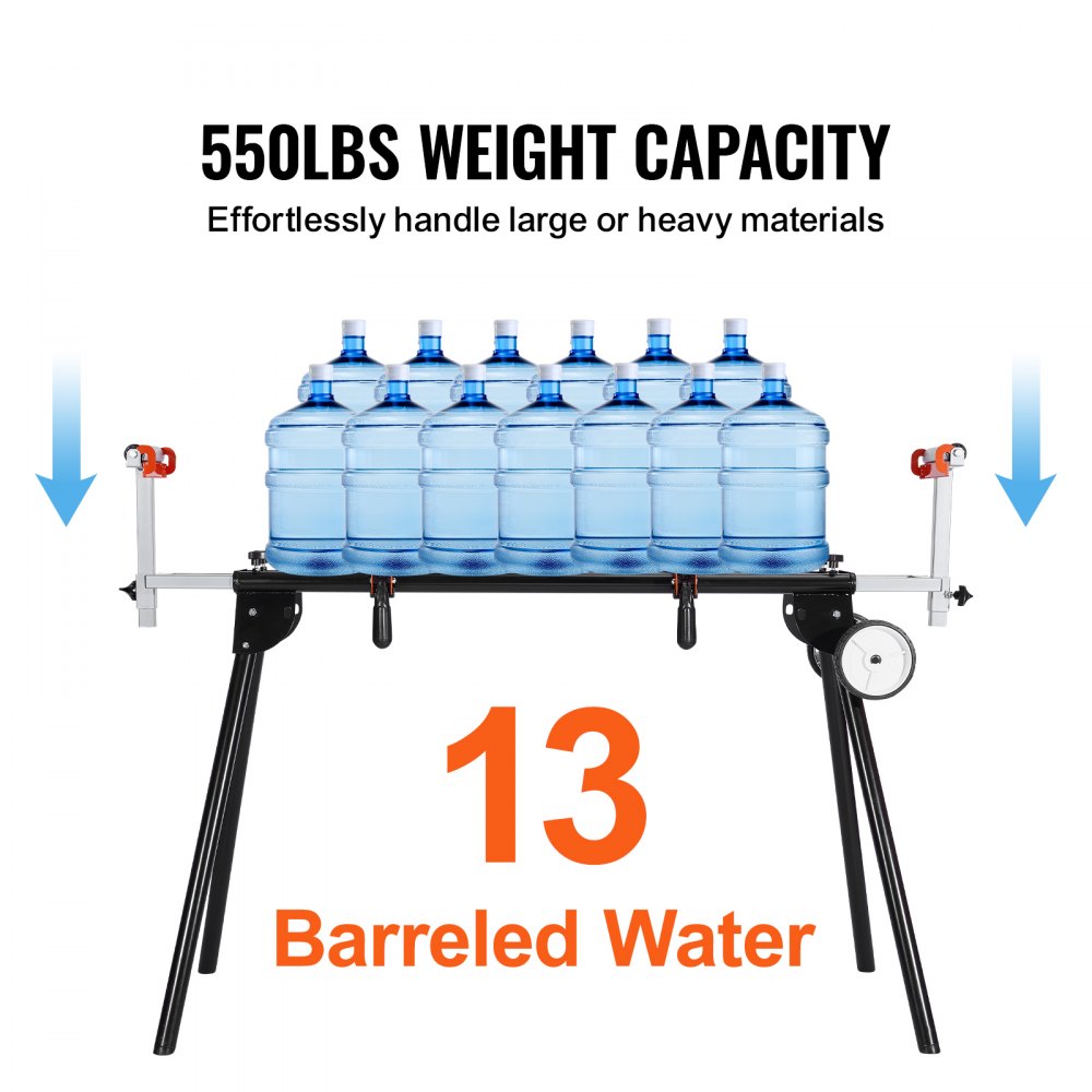 27200 - Collapsible Miter Saw Stand with Adjustable Height and Wheels