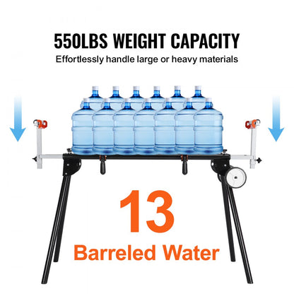 27200 - Collapsible Miter Saw Stand with Adjustable Height and Wheels