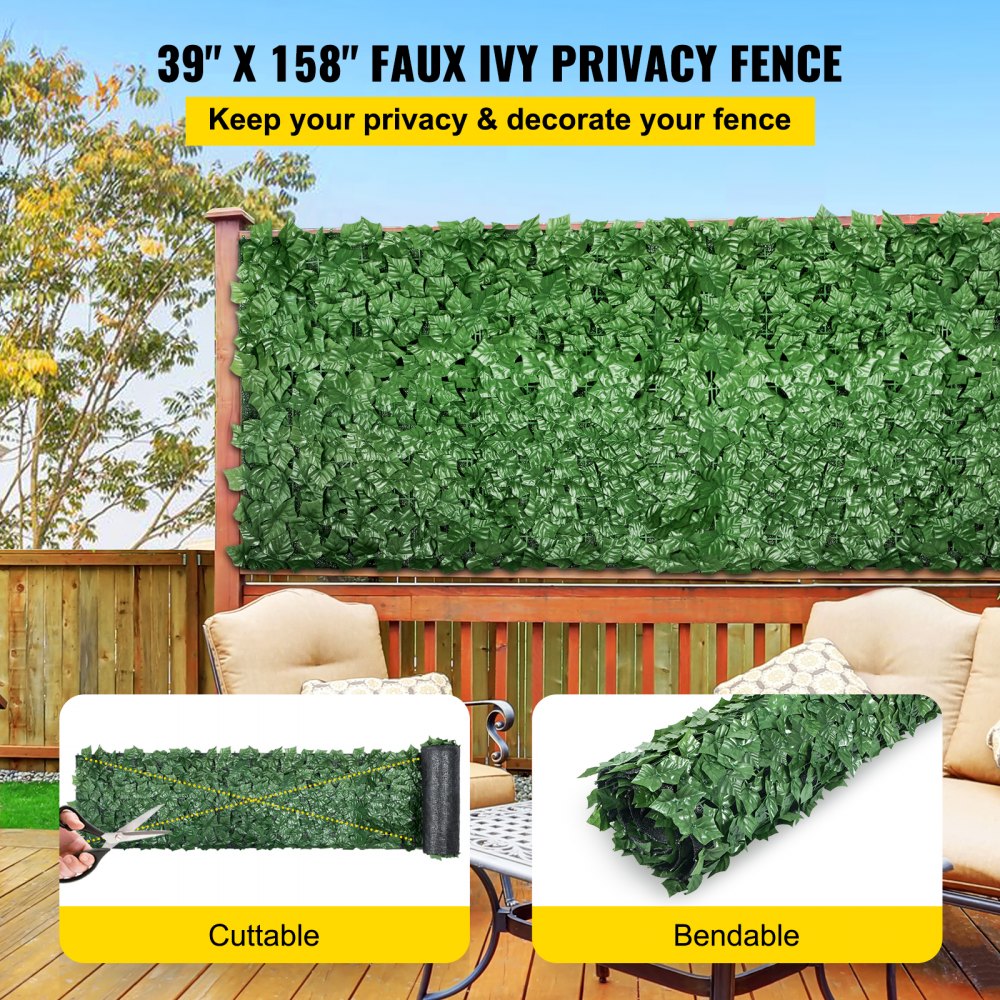 SS-SXBYZWWL-0004 - 39" x 158" Durable Artificial Ivy Privacy Screen